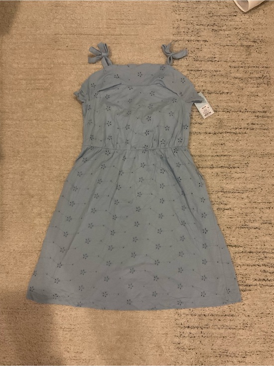 Cat & Jack Other - Cat & Jack Light Blue Eyelet Tie-Shoulder Dress